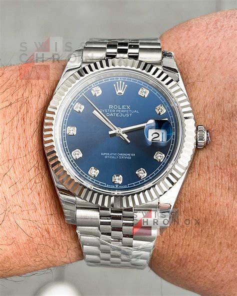 rolex datejust diamond blue jubilee